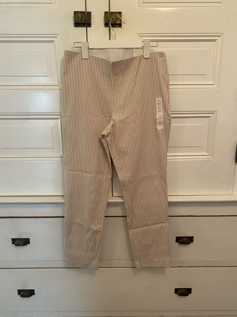 a new day Beige and White Pinstriped Women's Trousers